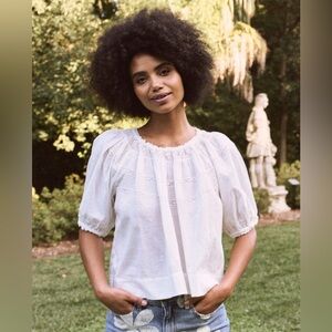 THE GREAT. the prairie bird top in white. NWOT